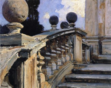  Iglesia Pintura al %C3%B3leo - Las escaleras de la Iglesia de SS Domenico e Siste en Roma John Singer Sargent